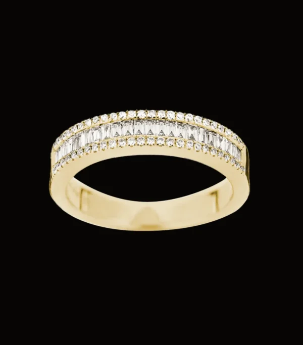 Diamantring med baguetter i guld*P. Hertz Best